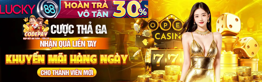Biểu ngữ khuyến mãi Lucky88 tại 99ok